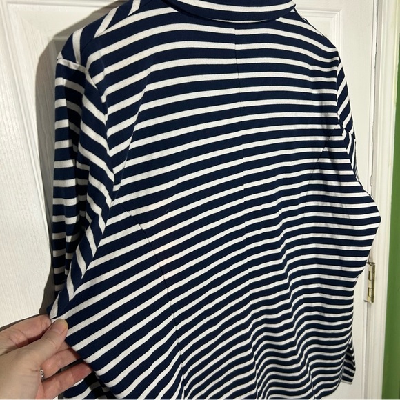 Lauren Ralph Lauren LRL Navy Striped Cotton Blazer Size XL Gold Button Details - Picture 10 of 12